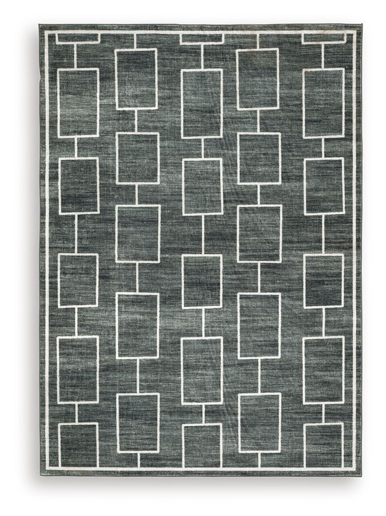 Elderland - Washable Medium Rug - Black / Gray