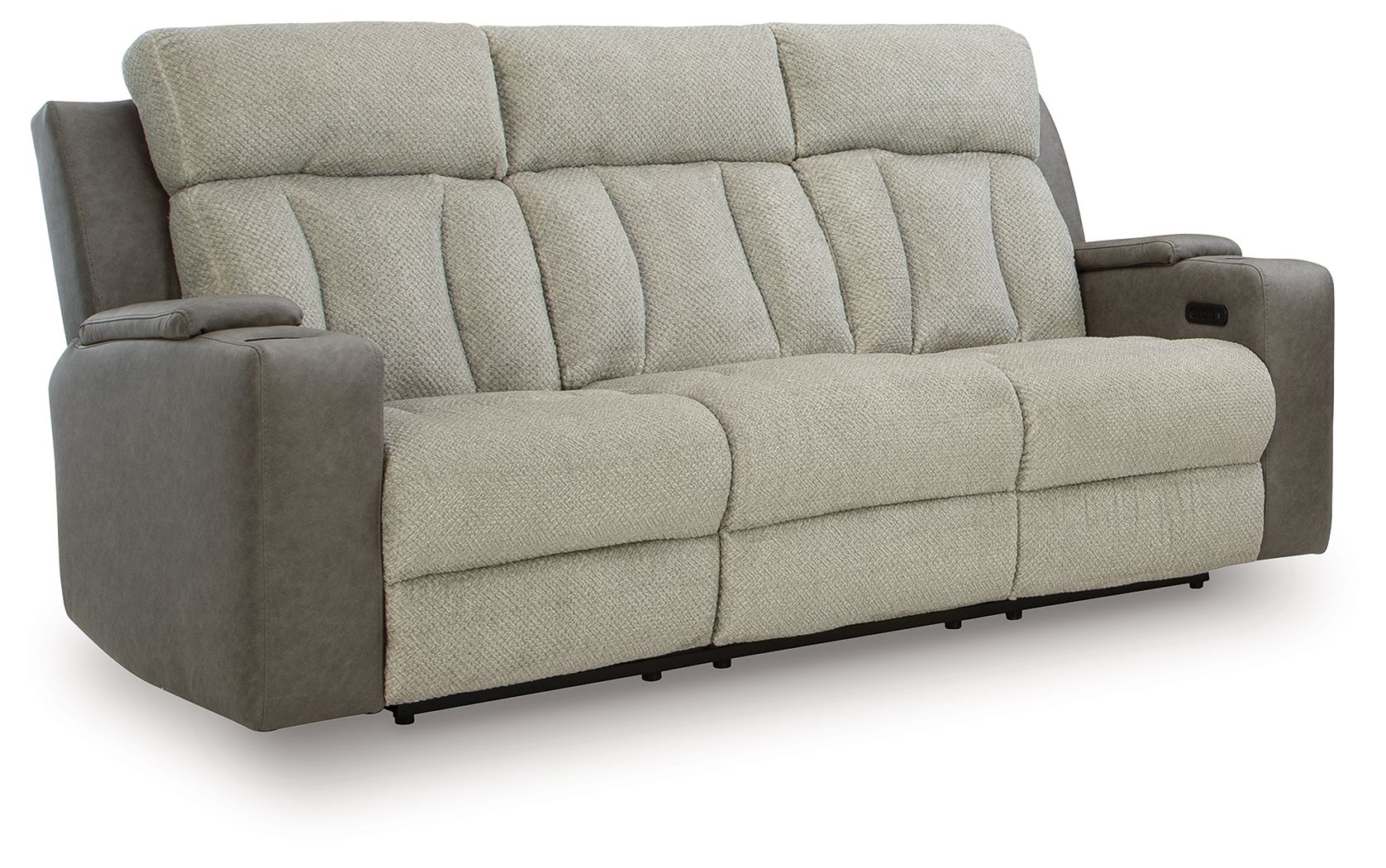 Stately Check - Sisal - Power Reclining Sofa With Adj Headrest