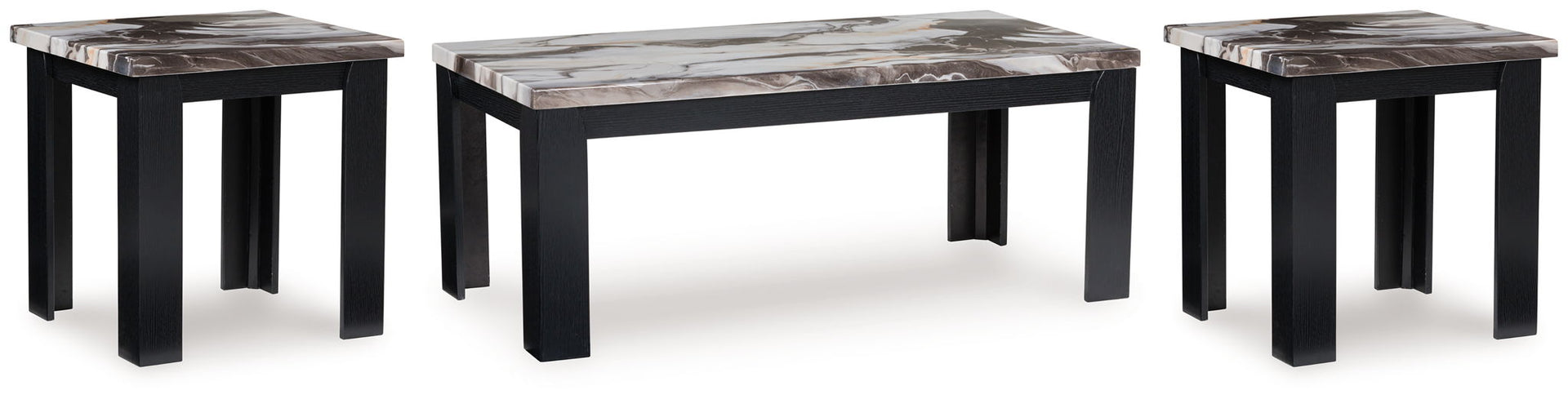 Jazmore - Dark Brown - Occasional Table Set (Set of 3)