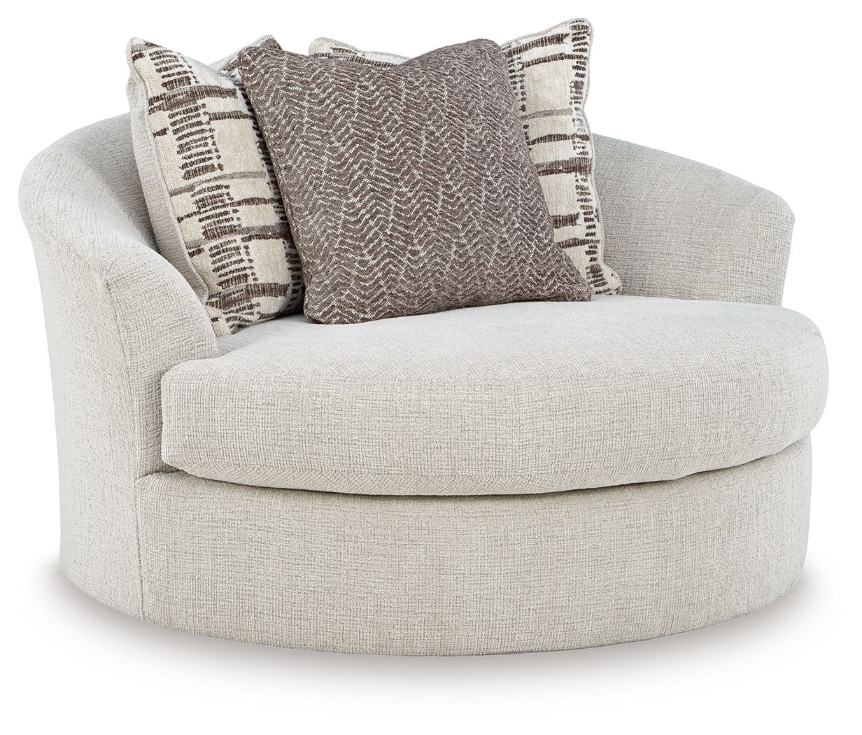 Barrelton - Oversized Swivel Accent Chair - Barley