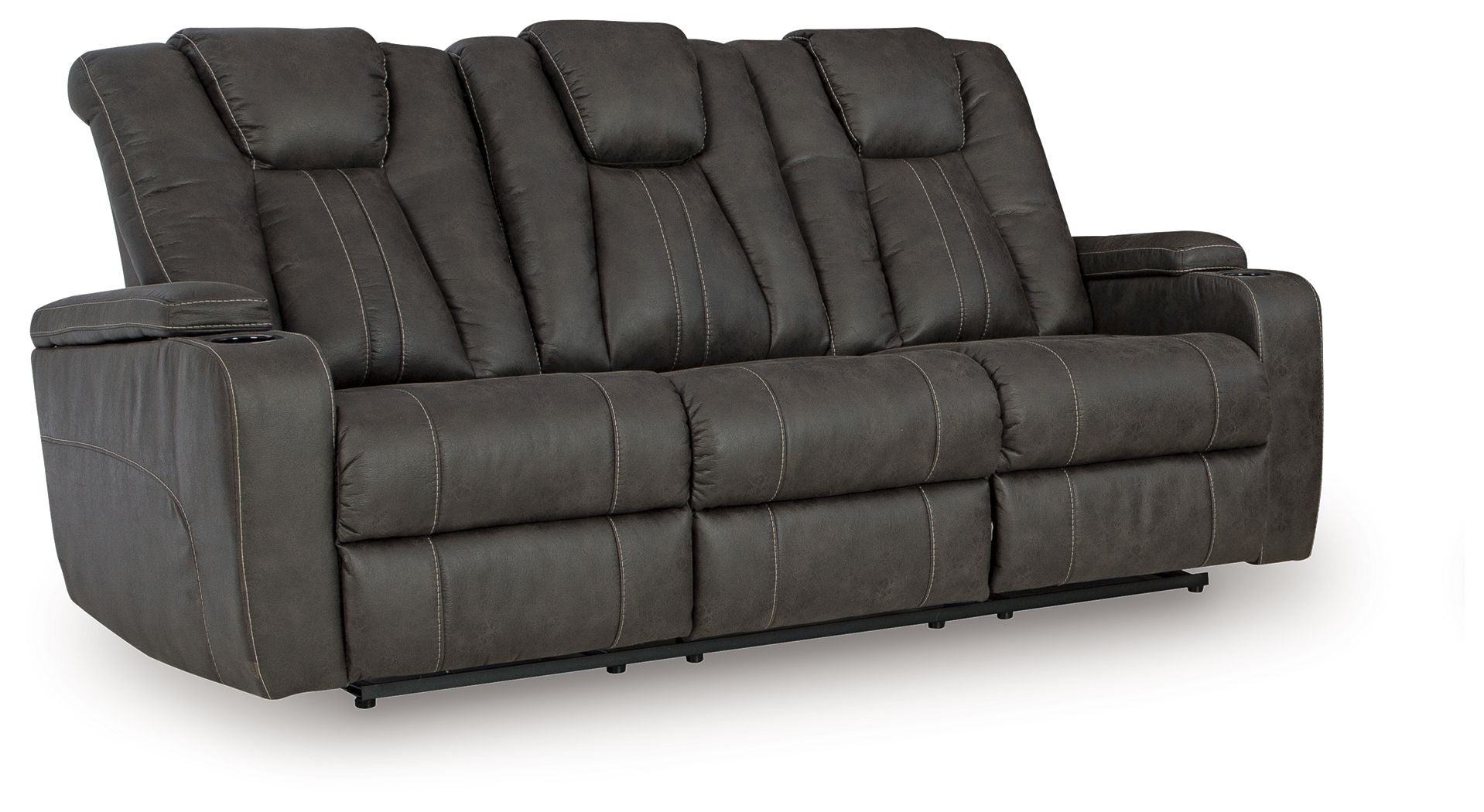 Batavia Pier - Iron - Reclining Sofa With Drop Down Table