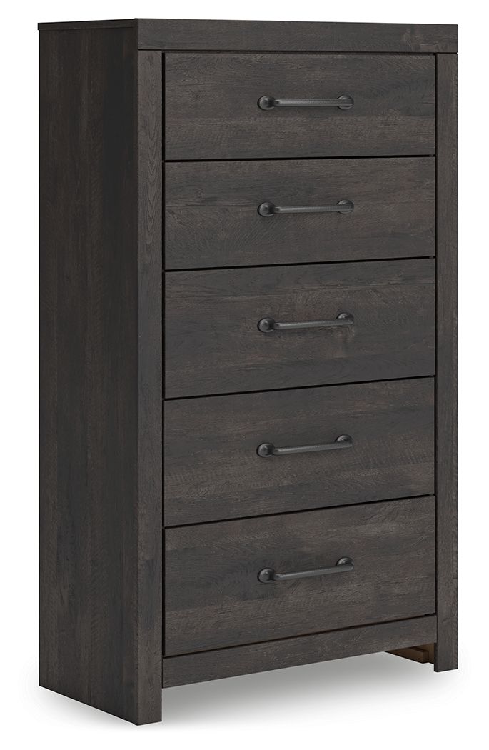Delmorta - Dark Gray - Five Drawer Chest